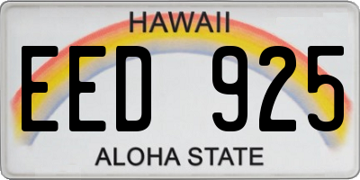 HI license plate EED925