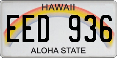 HI license plate EED936