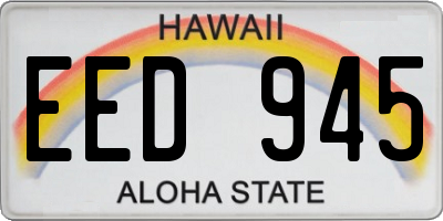 HI license plate EED945