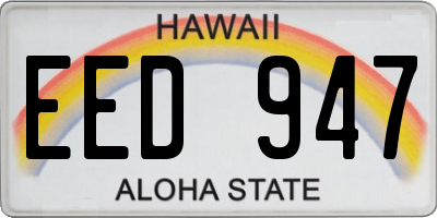 HI license plate EED947
