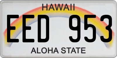 HI license plate EED953