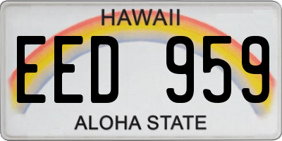 HI license plate EED959