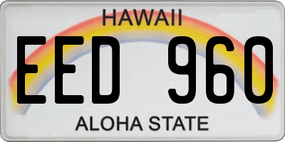 HI license plate EED960