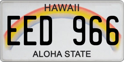 HI license plate EED966