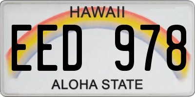 HI license plate EED978
