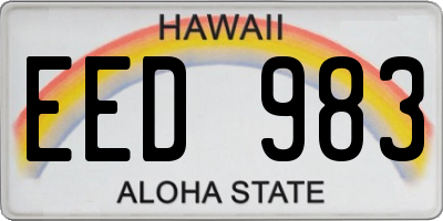 HI license plate EED983