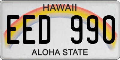 HI license plate EED990