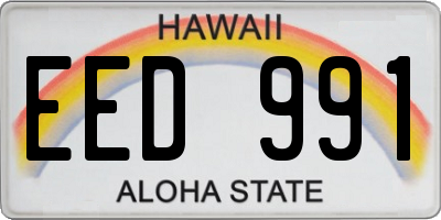 HI license plate EED991