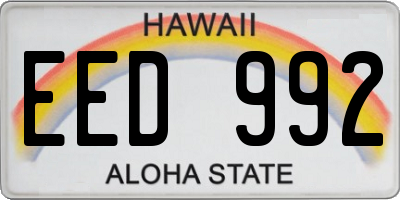 HI license plate EED992