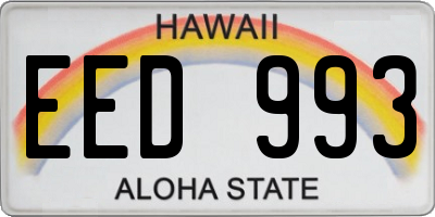 HI license plate EED993