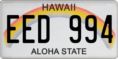 HI license plate EED994
