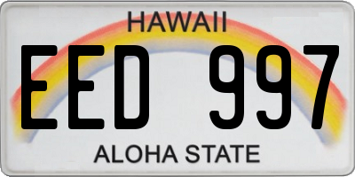 HI license plate EED997