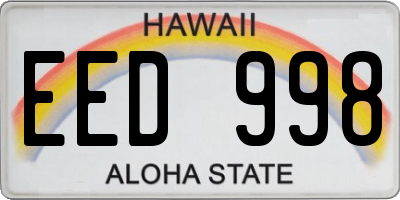 HI license plate EED998