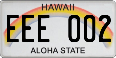 HI license plate EEE002