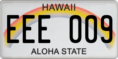 HI license plate EEE009
