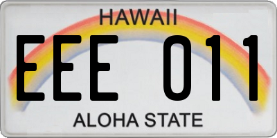 HI license plate EEE011