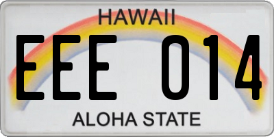 HI license plate EEE014