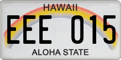 HI license plate EEE015