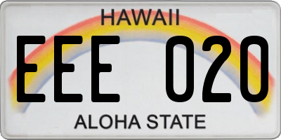 HI license plate EEE020