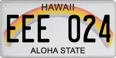 HI license plate EEE024