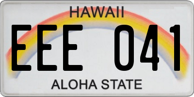 HI license plate EEE041