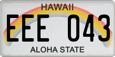 HI license plate EEE043