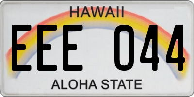 HI license plate EEE044