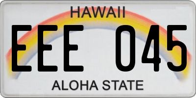 HI license plate EEE045