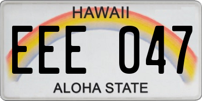 HI license plate EEE047