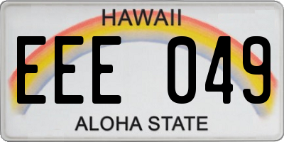 HI license plate EEE049