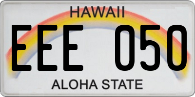 HI license plate EEE050