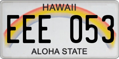 HI license plate EEE053
