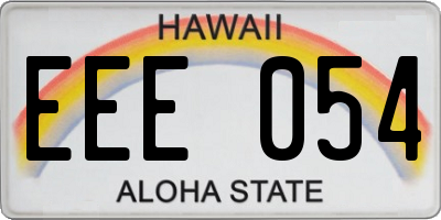 HI license plate EEE054