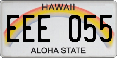 HI license plate EEE055