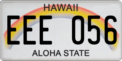 HI license plate EEE056