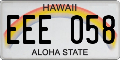 HI license plate EEE058