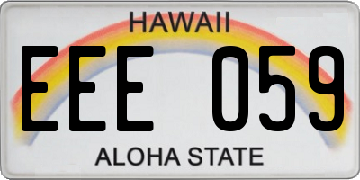 HI license plate EEE059