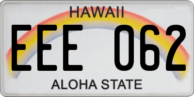 HI license plate EEE062