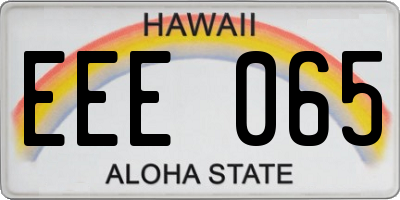 HI license plate EEE065