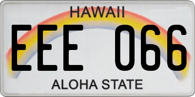 HI license plate EEE066