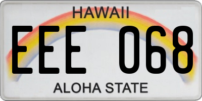 HI license plate EEE068