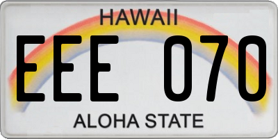 HI license plate EEE070