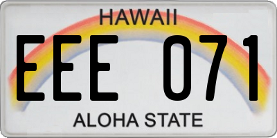 HI license plate EEE071