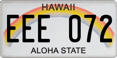 HI license plate EEE072