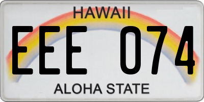 HI license plate EEE074