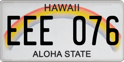 HI license plate EEE076