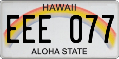 HI license plate EEE077