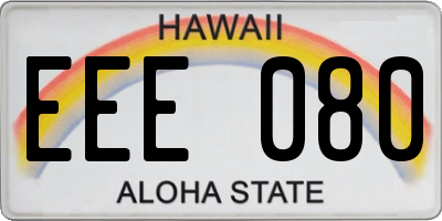 HI license plate EEE080