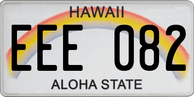 HI license plate EEE082