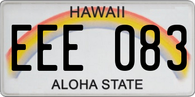 HI license plate EEE083